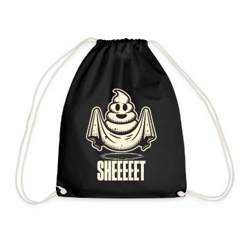 Halloween Kackhaufen Gespenst Sheet Spaß - Turnbeutel - Schwarz - Vorne