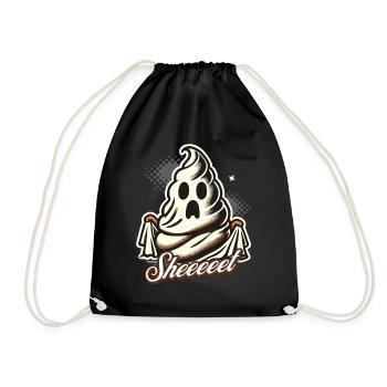 Halloween Kacke Sheet Geist Spaß - Turnbeutel - Schwarz - Vorne