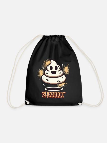 Drôle Caca Pile Fantôme Caca d’Halloween - Sac de sport léger - noir