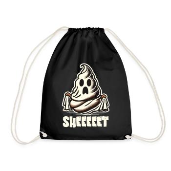 Halloween Caca Drôle Feuille Fantôme - Sac de sport léger - noir - Devant