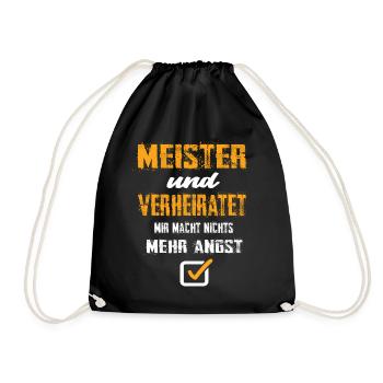 Master and married nothing scares me anymore - Drawstring Bag - black - Front