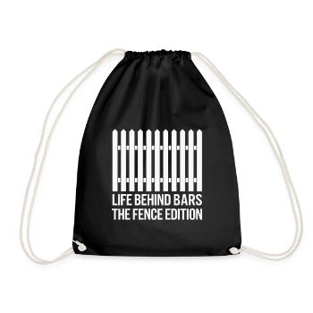 Zauninstallateur Zaunbauer Fence Installer - Turnbeutel - Schwarz - Vorne