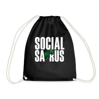 Social Saurus Dinosaure Drôle - Sac de sport léger - noir - Devant