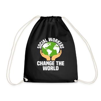 Social workers change the world - Drawstring Bag - black - Front
