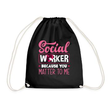 Travailleuse sociale parce que tu es importante pour moi - Sac de sport léger - noir - Devant