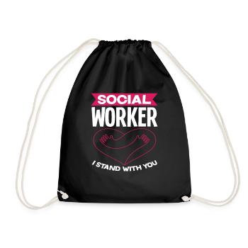 Travailleur social, je suis à vos côtés - Sac de sport léger - noir - Devant