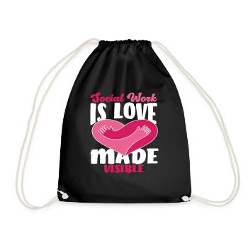 Le travail social, c’est l’amour visible - Sac de sport léger - noir - Devant