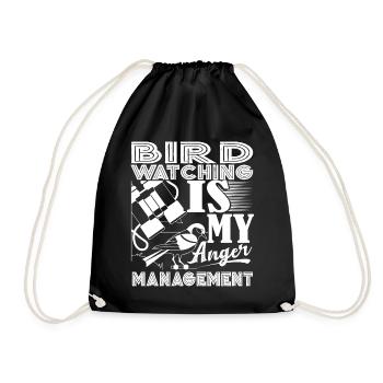 Birdwatching Is My Anger Management - Drawstring Bag - black - Front