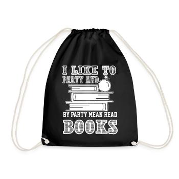 Book I Like Read Books - Drawstring Bag - black - Front