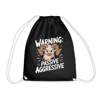 Attention : passif agressif drôle motif bélier - Sac de sport léger - noir - Devant