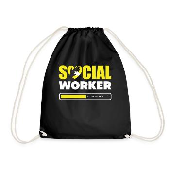 Social worker is invited... - Drawstring Bag - black - Front