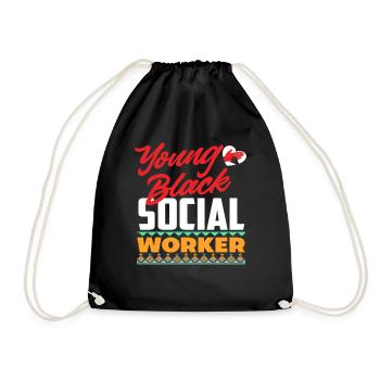 Young Black Social Workers - Drawstring Bag - black - Front