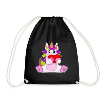 Unicorn Heart - Drawstring Bag - black - Front