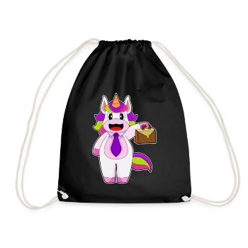 Einhorn Handtasche - Turnbeutel - Schwarz - Vorne