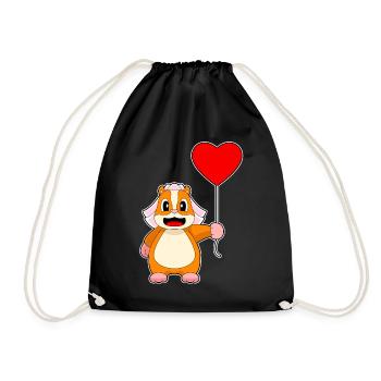 Hamster Bridal Balloon Wedding - Drawstring Bag - black - Front