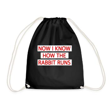 Now I know how the rabbit runs - Denglich - Drawstring Bag - black - Front