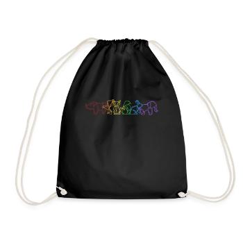 Origami LGBT Regenbogen Papierkranich Falten Eule - Turnbeutel - Schwarz - Vorne