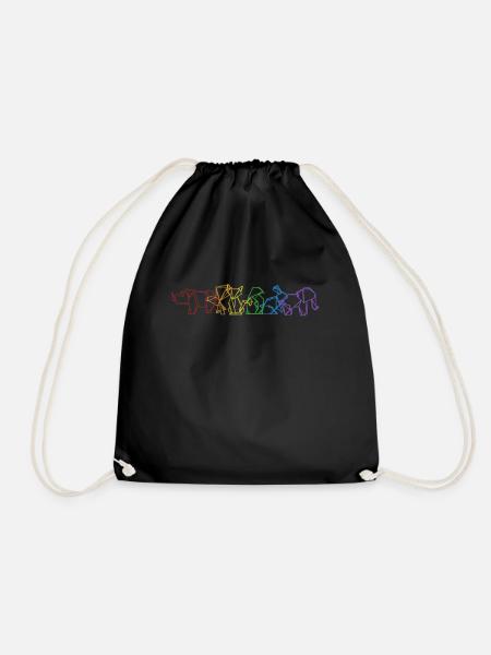 Origami LGBT Regenbogen Papierkranich Falten Eule - Turnbeutel - Schwarz
