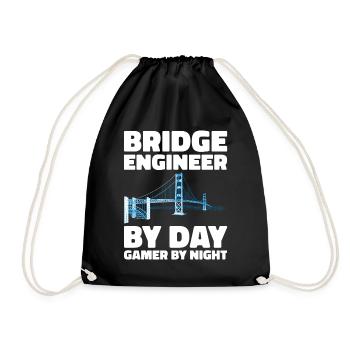Bridge Engineer Bridge Construction Civil Engineering - Drawstring Bag - black - Front
