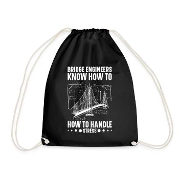 Bridge Engineer Bridge Construction Civil Engineering - Drawstring Bag - black - Front