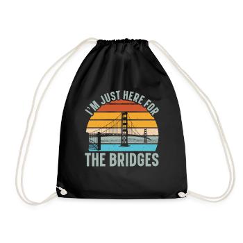 Bridge Engineer Bridge Construction Civil Engineering - Drawstring Bag - black - Front