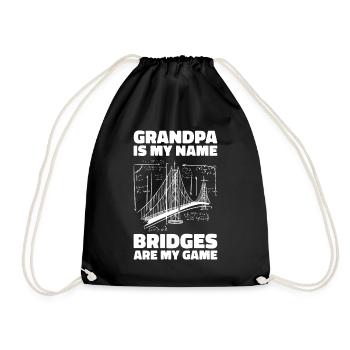 Bridge Engineer Bridge Construction Civil Engineering - Drawstring Bag - black - Front