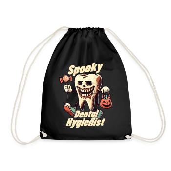 Halloween Spooky Dental Hygienist - Drawstring Bag - black - Front