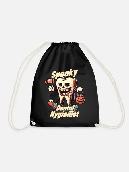 Halloween Spooky Dental Hygienist - Drawstring Bag - black