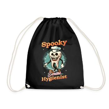 Spooky Zahnhygieniker Halloween Spaß - Turnbeutel - Schwarz - Vorne