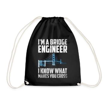 Bridge Engineer Bridge Construction Civil Engineering - Drawstring Bag - black - Front