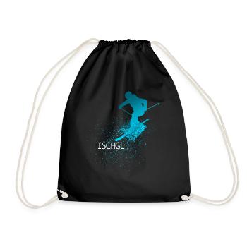 Ischgl Skiers Silhouette Ischgl Skis - Drawstring Bag - black - Front