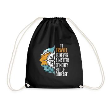 Voyager n’est jamais une question d’argent mais de courag - Sac de sport léger - noir - Devant