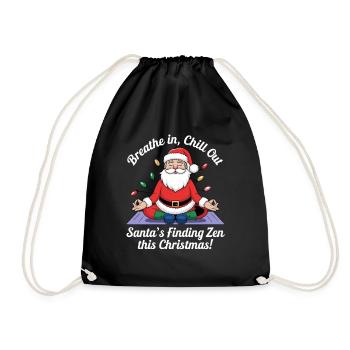 Christmas Yoga Santa Claus - Drawstring Bag - black - Front
