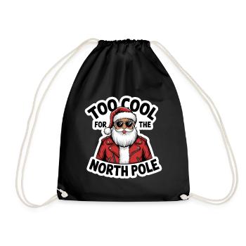 Christmas Cool Santa Claus - Drawstring Bag - black - Front