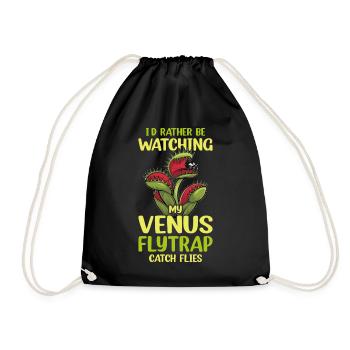 Venusfliegenfalle Karnivore Pflanze Design - Turnbeutel - Schwarz - Vorne