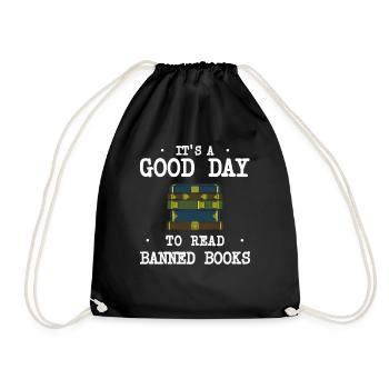 Book Books Library Reading Literature Read Books - Drawstring Bag - black - Front