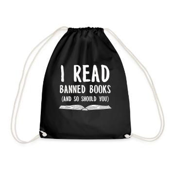Book Books Library Reading Literature Read Books - Drawstring Bag - black - Front