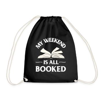 Book Books Library Reading Literature Read Books - Drawstring Bag - black - Front