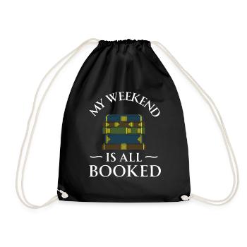 Book Books Library Reading Literature Read Books - Drawstring Bag - black - Front