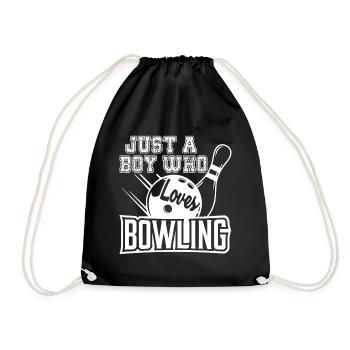 Just A Boy Who Loves Bowling - Drawstring Bag - black - Front