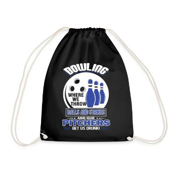 Bowling Where We Throw Balls And Strikes - Drawstring Bag - black - Front