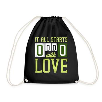 Funny Tennis Player Racket It All - Drawstring Bag - black - Front