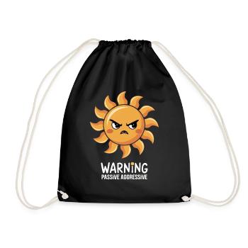 Avertissement Passif Agressif Soleil Face - Sac de sport léger - noir - Devant