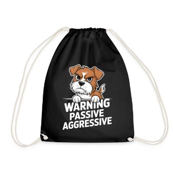 Avertissement Chien passif agressif - Sac de sport léger - noir - Devant