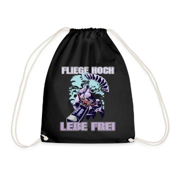 Paragliding - Fliege hoch, lebe frei. - Turnbeutel - Schwarz - Vorne