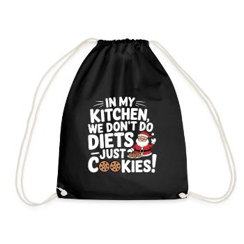 Christmas Time Cookies Gingerbread Baking - Drawstring Bag - black - Front