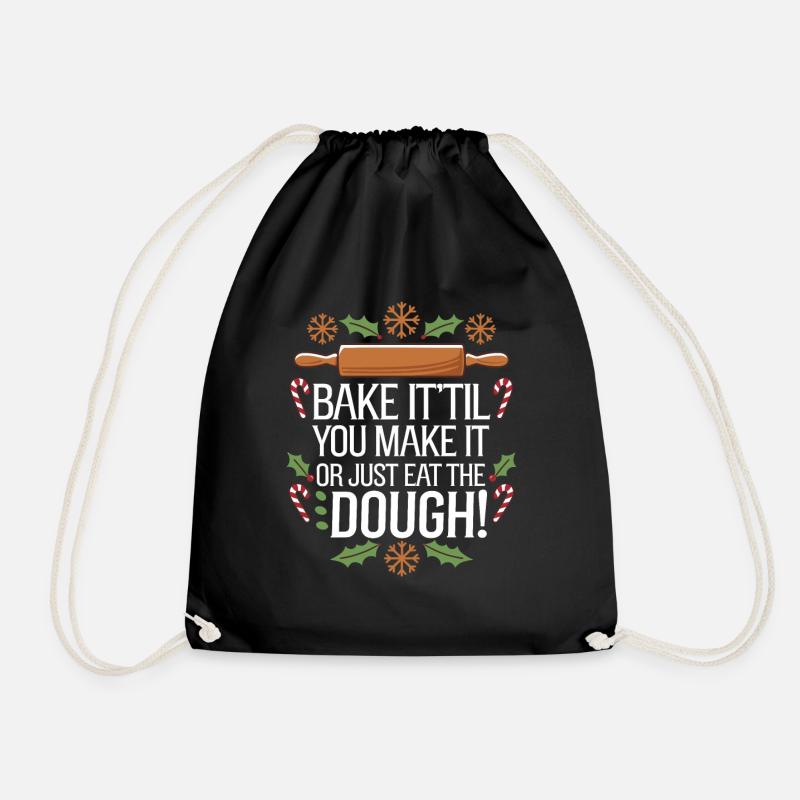 Weihnachtszeit Kekse Lebkuchen Backen - Turnbeutel - Schwarz