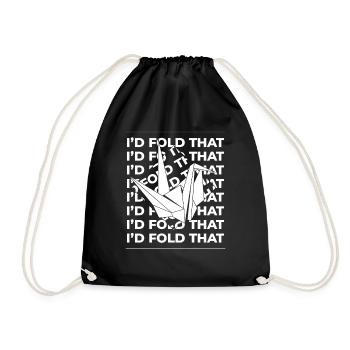 I'd Fold That Owl Paper Crane Folding Master - Drawstring Bag - black - Front