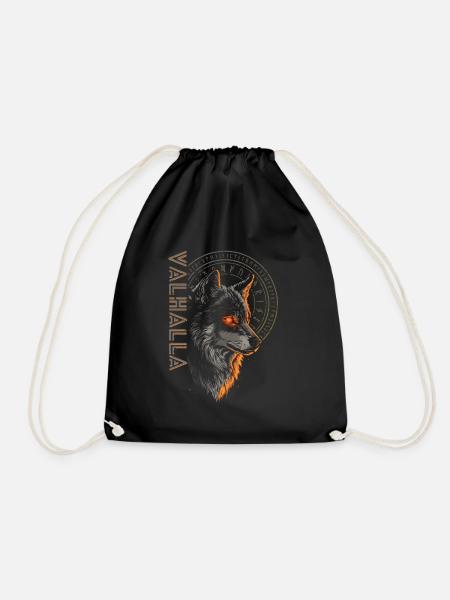 Wolf Runen Vegvisir Wikinger Nordische Kultur - Turnbeutel - Schwarz