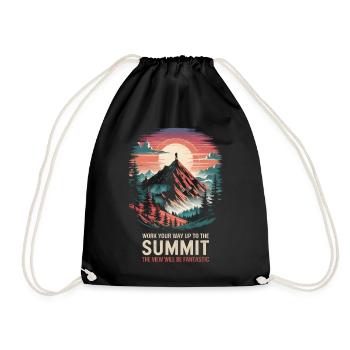 Work your way up to the summit the view will be - Drawstring Bag - black - Front